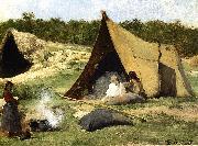 Albert Bierstadt Indian_Camp Spain oil painting artist